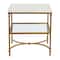 Hello Honey® 25" Libertine Genuine Marble and Metal End Table with Glass Storage Shelf